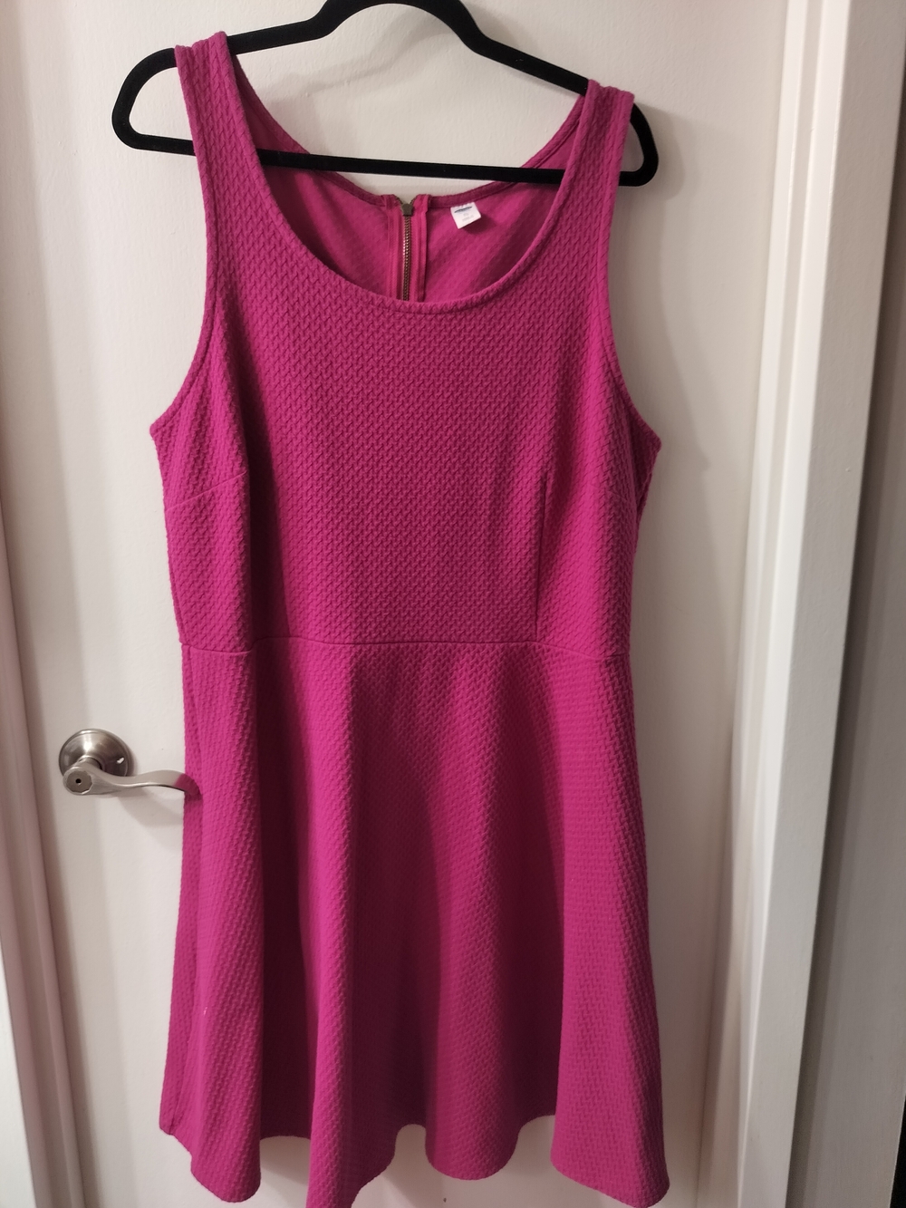 Old Navy Hot Pink Textured Fit-and-Flare Dress